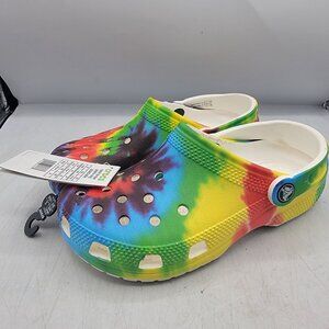 Crocs Classic Tie Dye Womens 6 Clogs Slip On Shoes Sandal Causal Walking Comfort